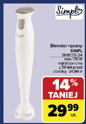 Blender ręczny shb170-24 Simpl promocja w Carrefour Market