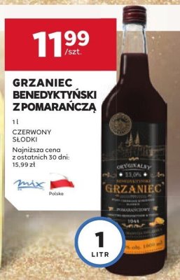 Grzaniec Benedyktyński z pomarańczą czerwony słodki promocja w Stokrotka