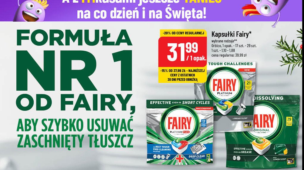 Tabletki do zmywarek Fairy Platinum Lemon promocja w POLOmarket