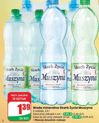 Woda mineralna Muszyna gazowana Skarb Życia promocja w Dino
