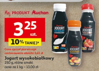 Jogurt wysokobiałkowy 250 g, różne smaki Auchan promocja w Auchan