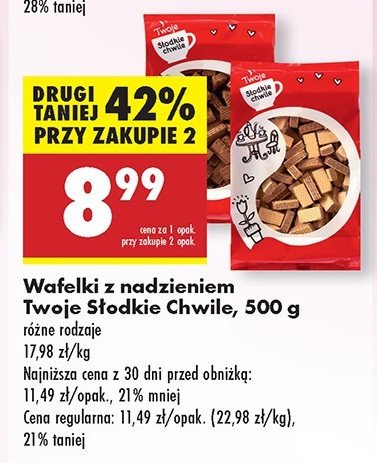 Wafle czekoladowe Twoje słodkie chwile promocja w Biedronka