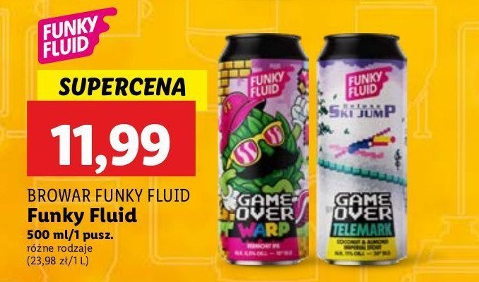 Piwo Browar funky fluid game over telemark promocja w Lidl