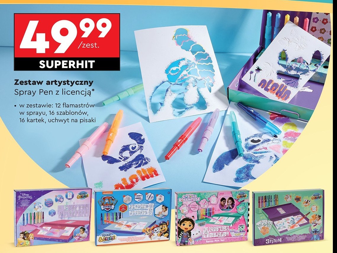 Zestaw artystyczny spray pen domek gabi promocja w Biedronka