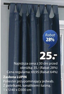 Zasłona Lupin Jysk promocja w Jysk