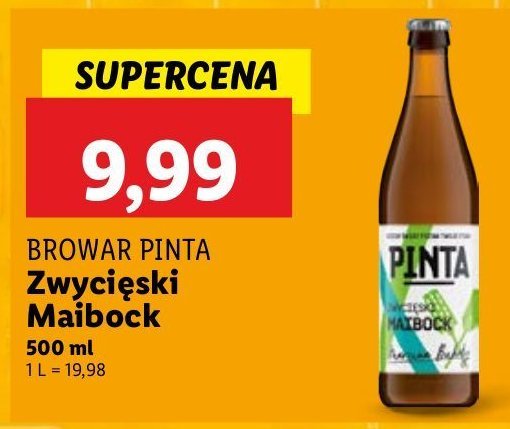 Piwo zwycięski maibock Pinta promocja w Lidl
