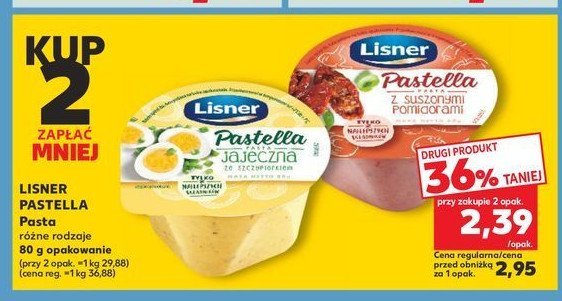 Pasta z suszonymi pomidorami Lisner pastella promocja