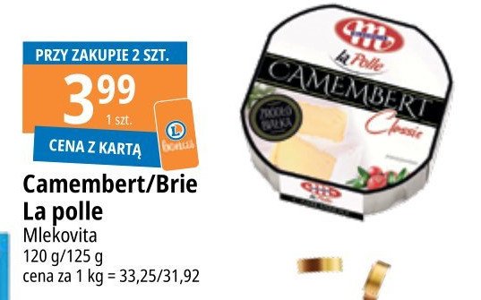 Ser camembert natural Mlekovita promocja