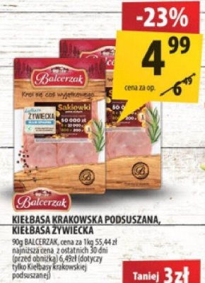 Kiełbasa krakowska podszewana, kiełbasa z pieca Balcerzak promocja w Arhelan