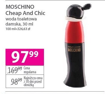 Woda toaletowa Moschino cheap and chic promocja