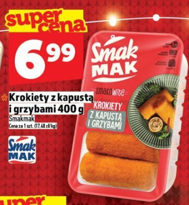 Krokiety z kapustą i grzybami Smakmak 400 g promocja w TOPAZ
