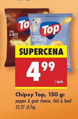 Chipsy pepper & goat cheese Top chips Top (biedronka) promocja