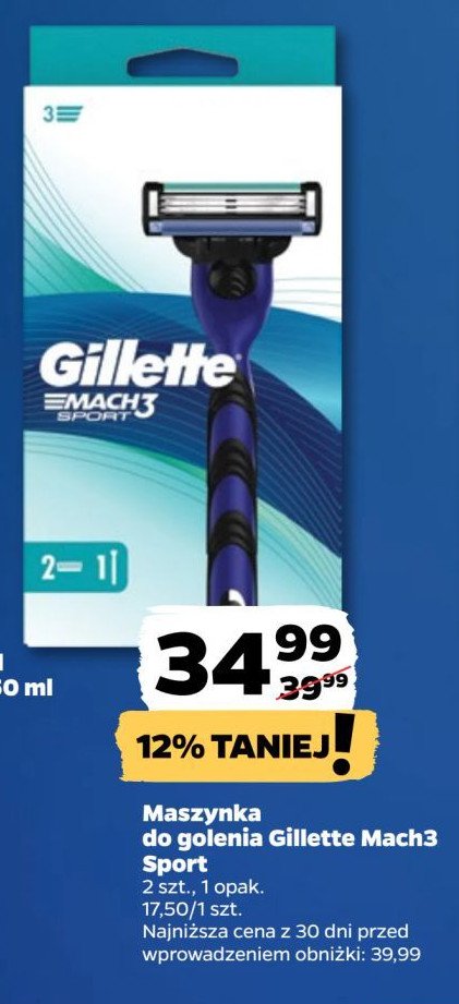 Maszynki do golenia Gillette mach3 sport promocja