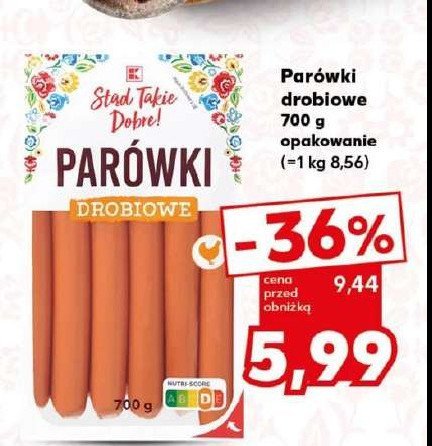 Parówki drobiowe K-classic stąd takie dobre! promocja