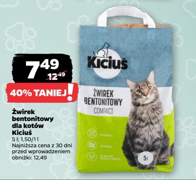 Żwirek bentonitowy compact Kiciuś promocja