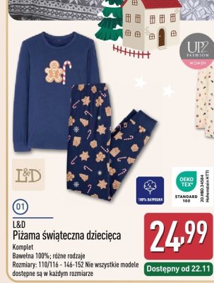 Piżama świąteczna dziecięca komplet promocja w Aldi