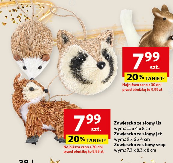 Zawieszka ze słomy jeż Actuel promocja w Auchan