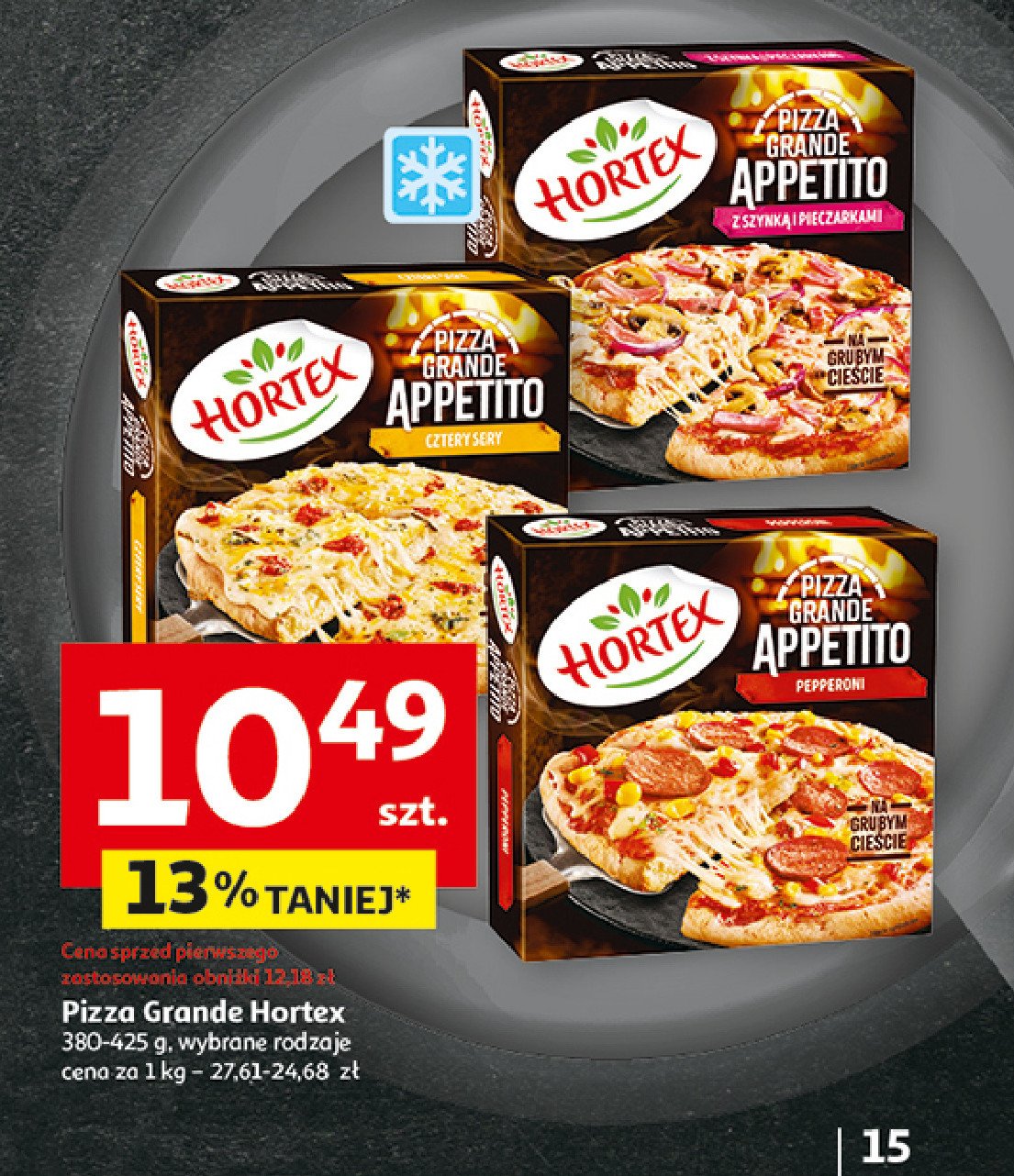 Pizza grande appetito z szynką i pieczarkami Hortex promocja