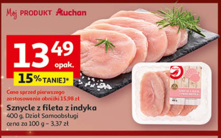 Sznycel z fileta z piersi indyka Auchan promocja