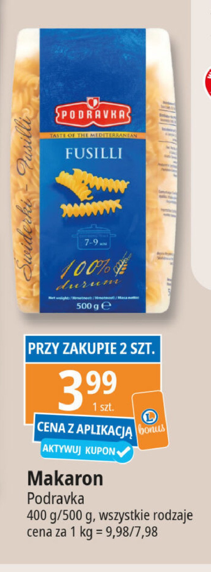 Makaron fusili Podravka promocja