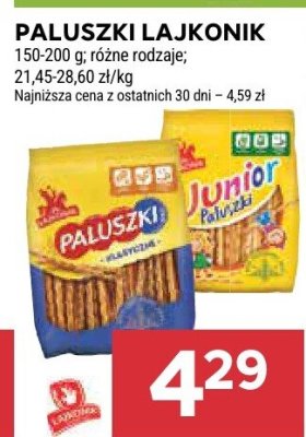 Paluszki Lajkonik 21,45-28,60 zł/kg promocja w Stokrotka
