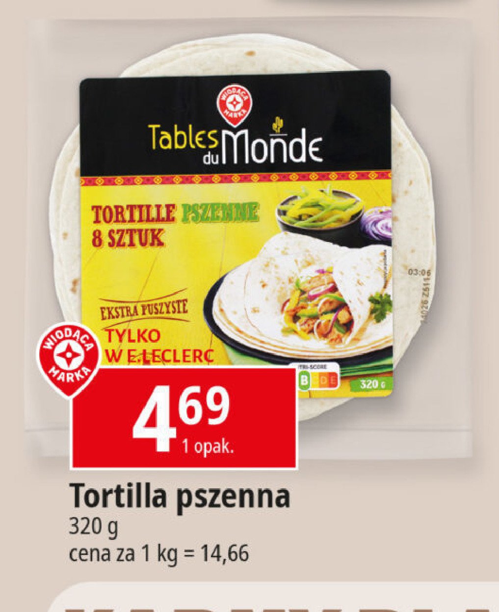 Placki tortilla pszenne WIODĄCA MARKA TABLES DU MONDE Wiodąca marka promocja