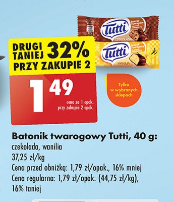 Batonik twarogowy czekolada Tutti promocja