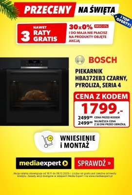 Piekarnik HBA372EB3 czarny, pyroliza, seria 4 promocja w Media Expert