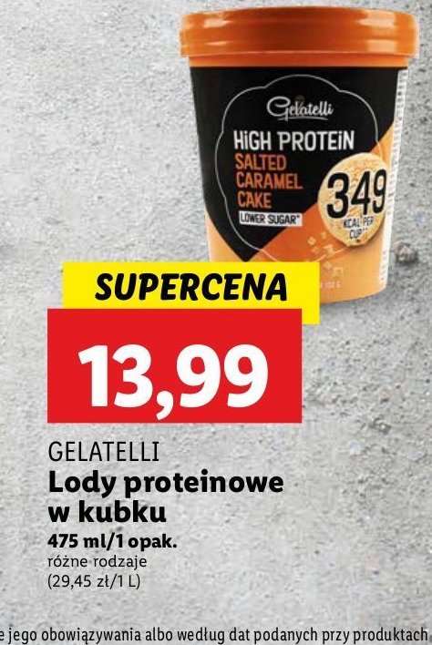 Lody salted caramek cake GELATELLI HIGH PROTEIN promocja