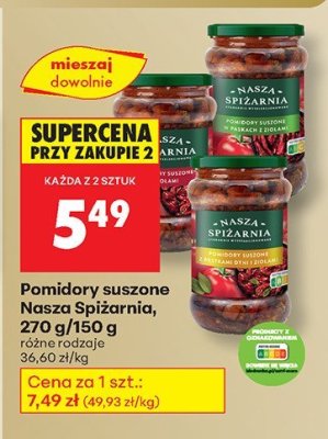 Pomidory suszone Nasza Spiżarnia 270g/150g różne rodzaje promocja w Biedronka