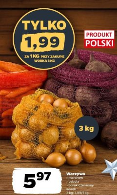 Warzywa marchew młoda + burak czerwony worek promocja w Netto