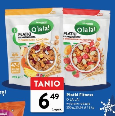 Płatki Fitness, różne rodzaje O LA LA! promocja w Intermarche