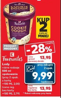 Lody cookie dough K-classic favourites promocja