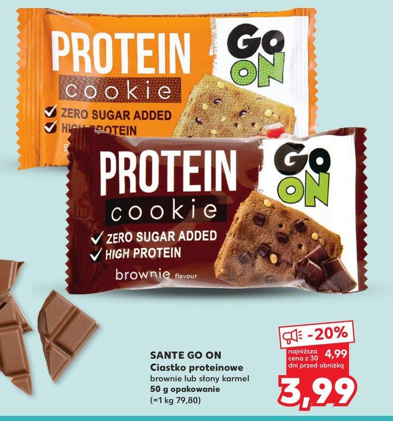 Ciastko proteinowe słony karmel Sante go on! protein promocja