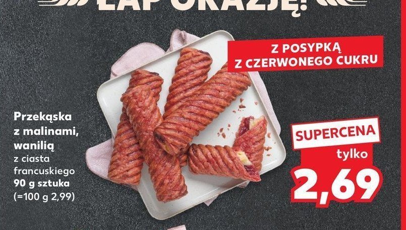 Przekąska z ciasta francuskiego z malinami promocja