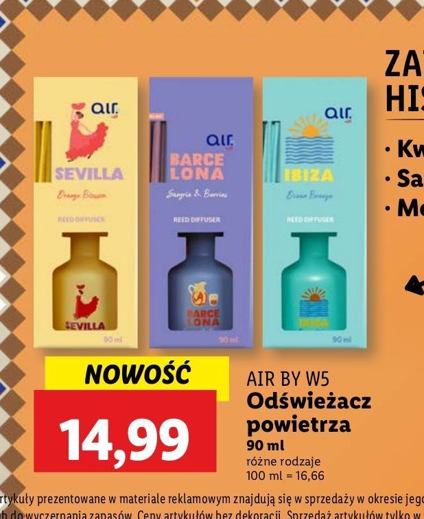 Pachnąca patyczki ibiza AIR BY W5 promocja w Lidl