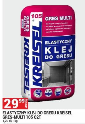 Klej elastyczny do gresu KREISEL GRES-MULTI 105 C2T promocja w Merkury Market