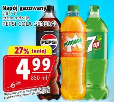 Napój gazowany Pepsi Cola General 850 ml promocja w Prim Market