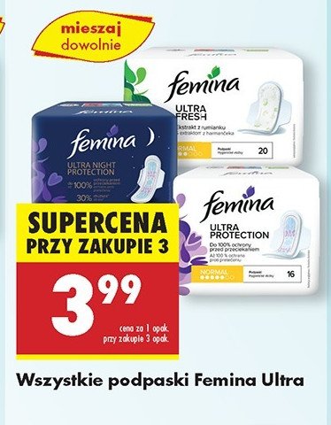 Podpaski night total protection Femina ultra promocja