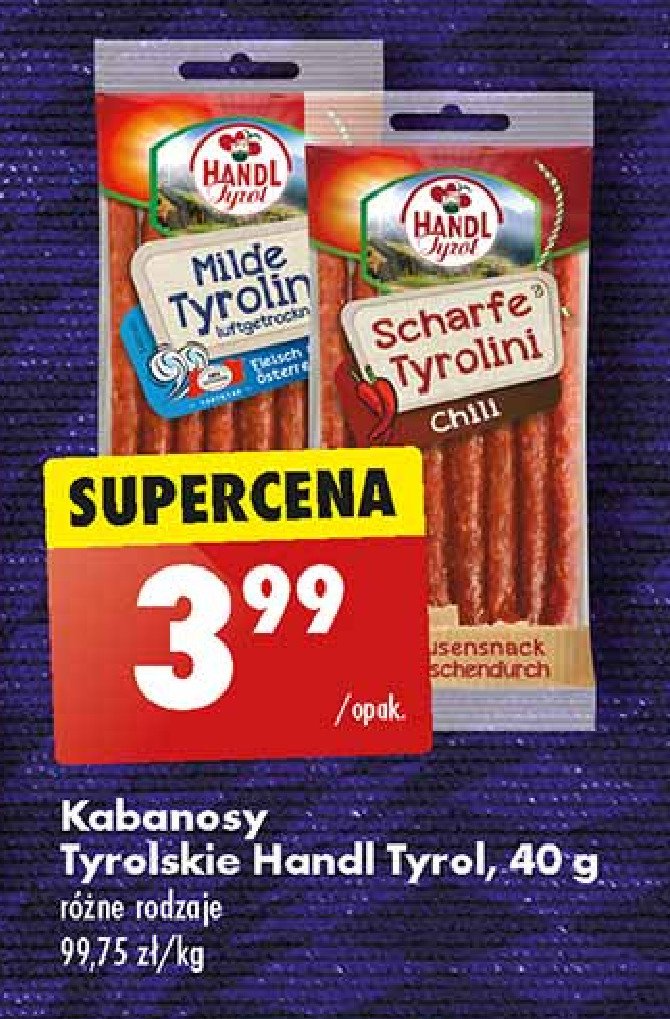 Kabanosy chili Handl tyrol promocja