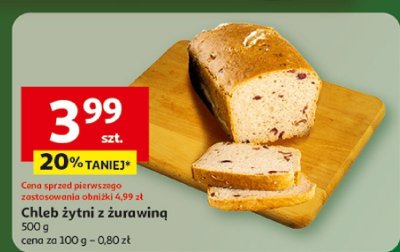 Chleb żytni z żurawiną promocja w Auchan