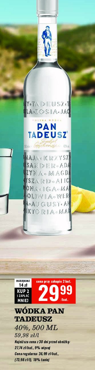 Wódka PAN TADEUSZ promocja w Biedronka