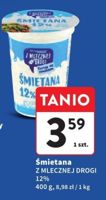 Śmietana 12% Mlekovita promocja w Intermarche
