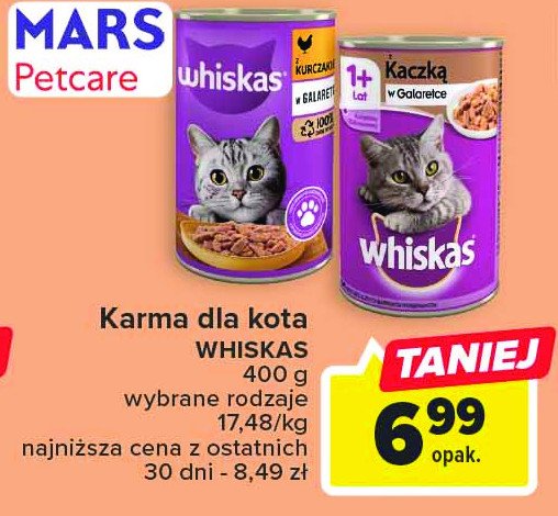 Karma dla kota kaczka i marchewka Whiskas promocja
