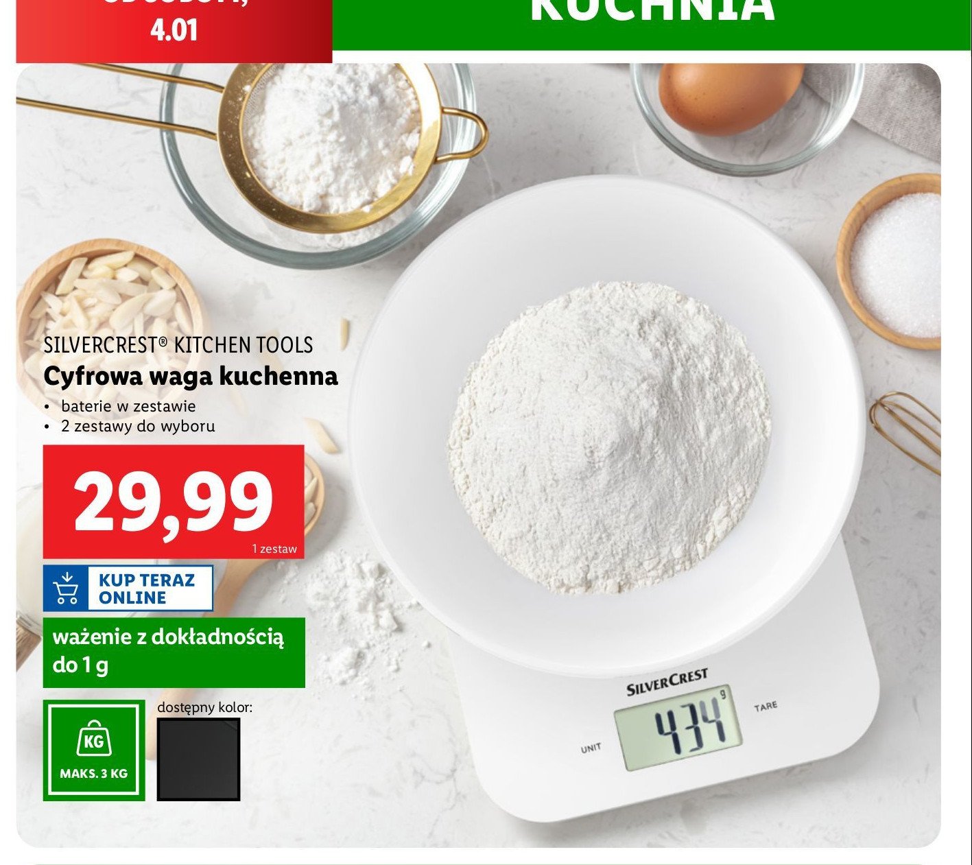 Waga kuchenna cyfrowa Silvercrest promocja