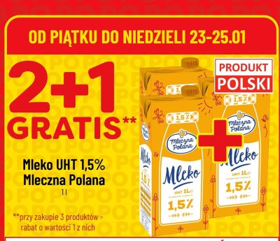 Mleko UHT 1,5%  promocja w POLOmarket