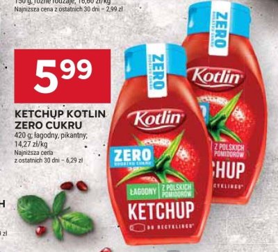 Ketchup Zero Cukru pikantny z polskich pomidorów promocja w Stokrotka