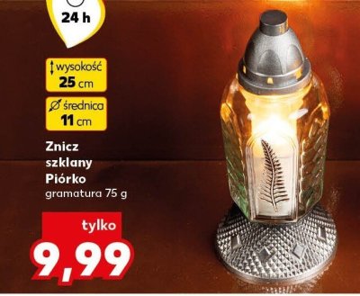Znicz szklany Piórko Kaufland promocja