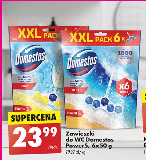 Zawieszki do wc lemon Domestos power5 promocja