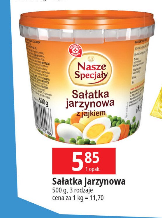 Sałatka jarzynowa z jajkiem Wiodąca marka nasze specjały promocja